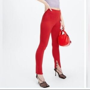Fabletics NWT 24/7 Red Skinny Pant Zipper Ankle Full Length High Rise M $89MSRP